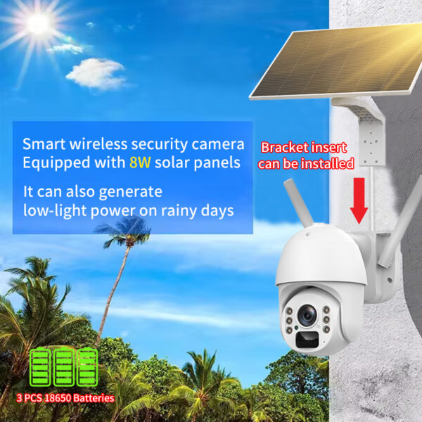 Best 4MP Full Metal 8W Solar Powered Wireless PTZ Security Camera - Image 5